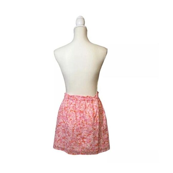 Nordstrom Designer Abound Gauzy Front Tie Skirt Coral Pink Tarry Floral NWT US S - Picture 5 of 6